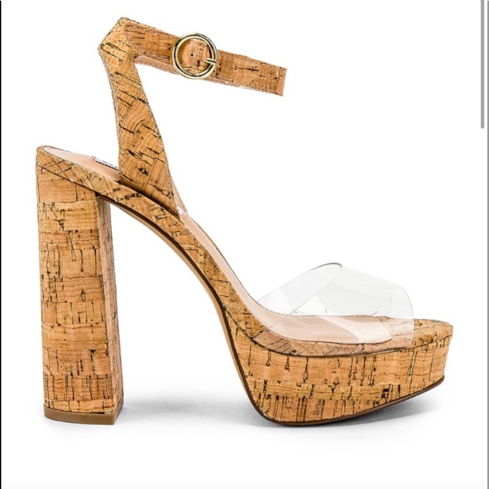 Steve Madden Maxwell clear plastic thick heel